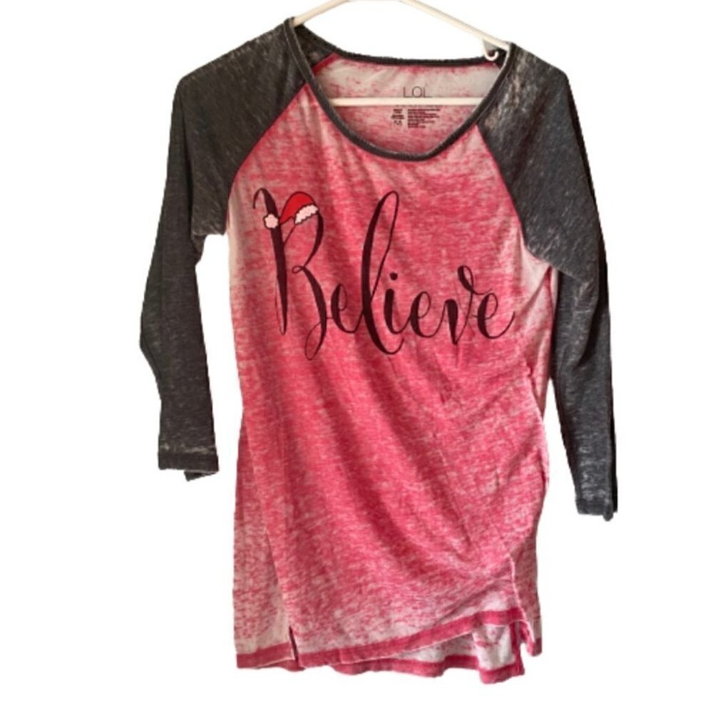 Lol Vintage Christmas Believe Burnout Baseball Tee